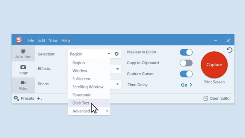 text grab feature