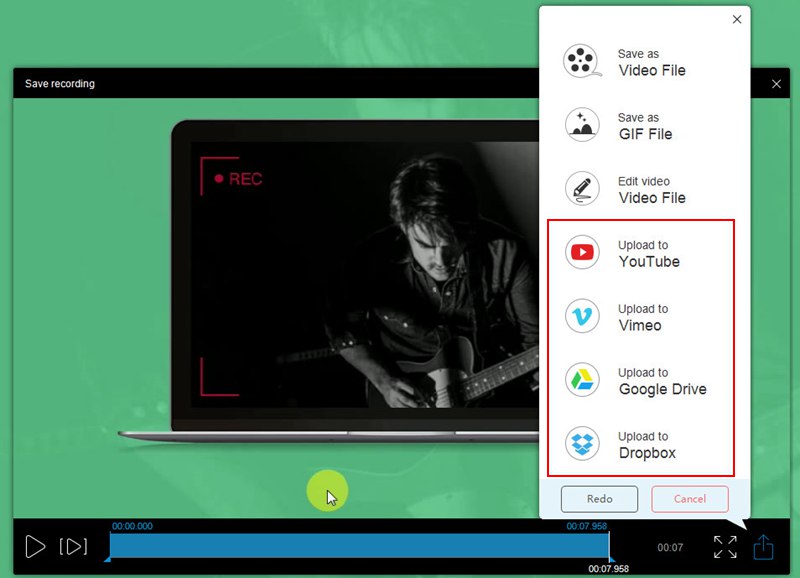 upload recording