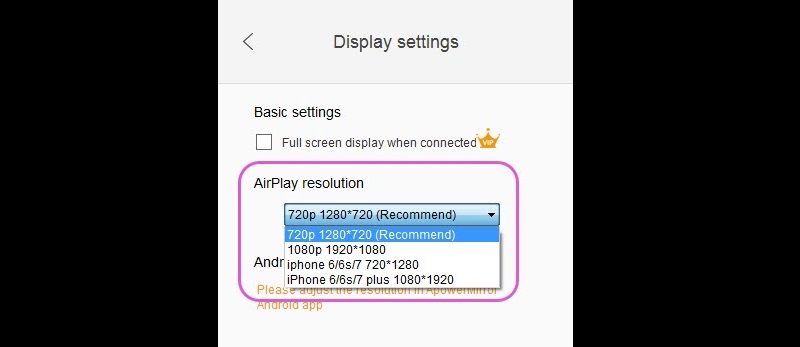 ios airplay resolution