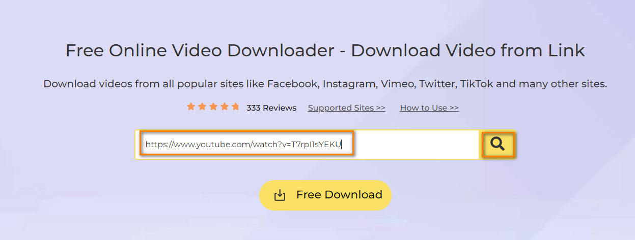 paste youtube url