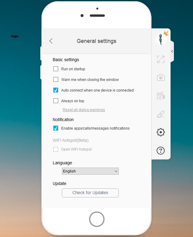 enable settings