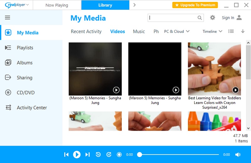 realplayer interface