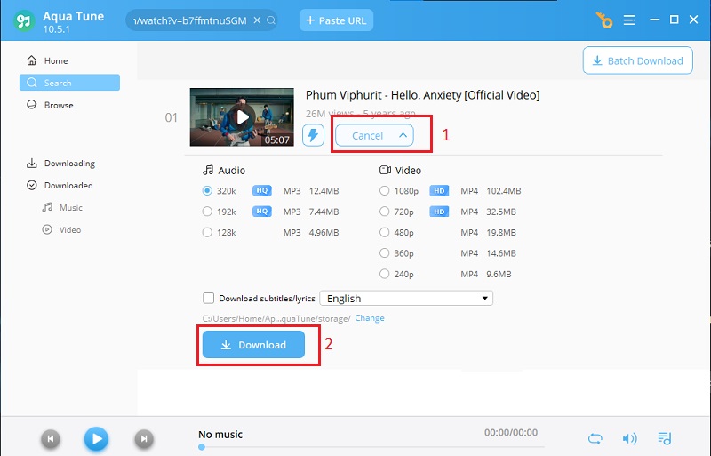 choose preferred output format