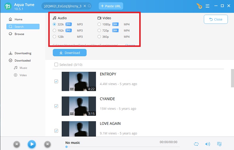 select output format
