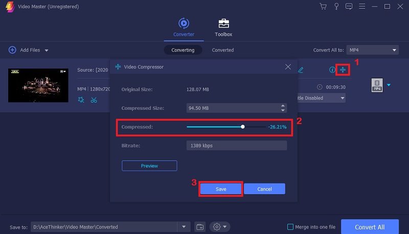 vlc reduce video size vm step3.1