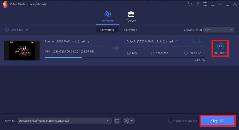 vlc reduce video size vm step4