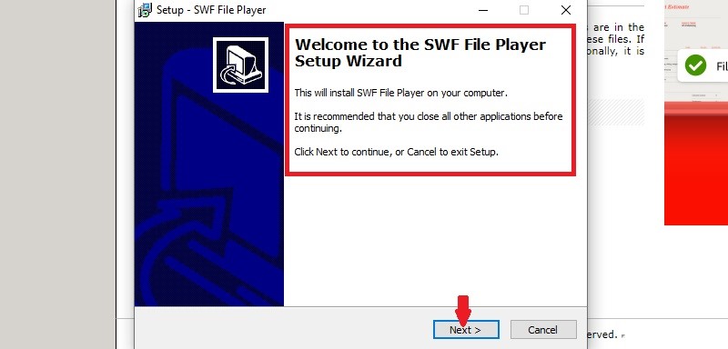 open swf file step3