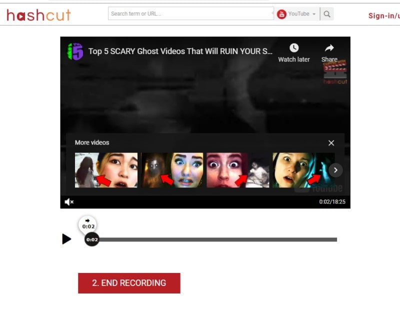 youtube trimmer hashcut min