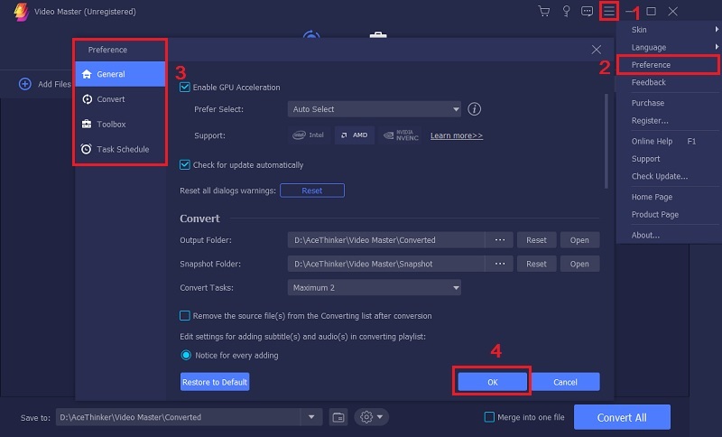 compress video for Messenger vm step2