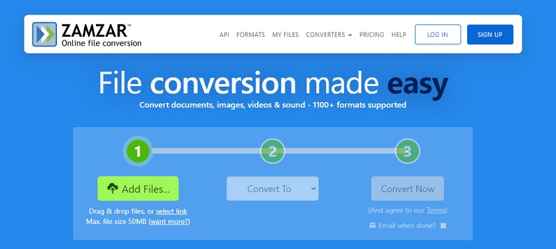 compress video for Messenger vm zamzar