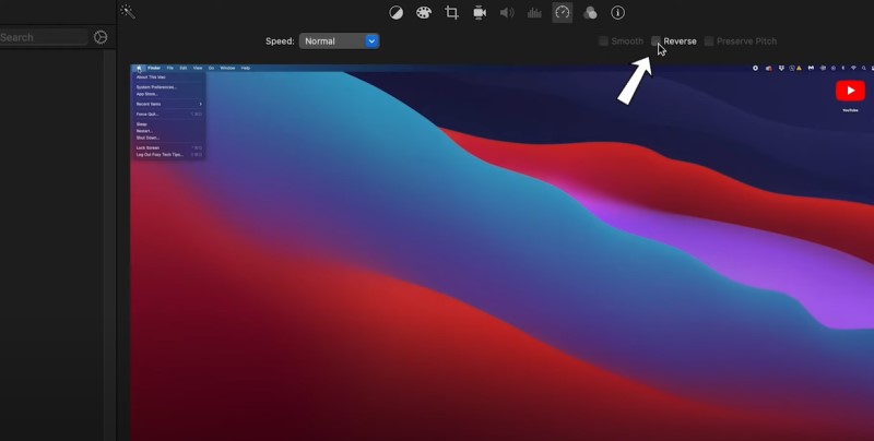 reverse video in imovie process