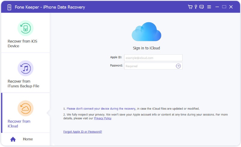 icloud sign in