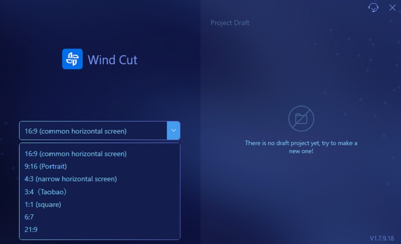 editing modes (aspect ratios)