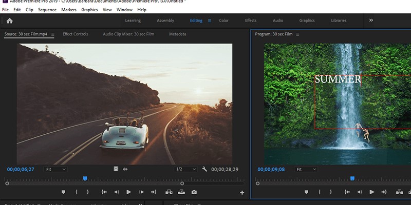 premiere pro no audio import interface