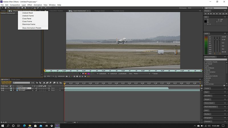 after effects interface