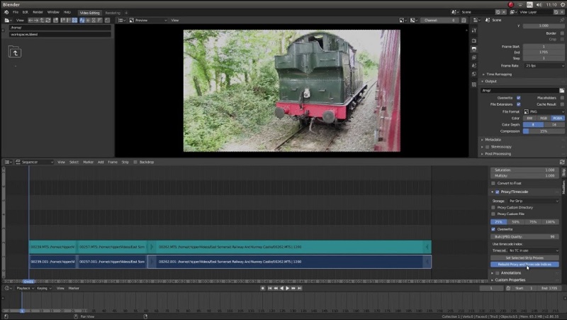 edit mts video files using blender