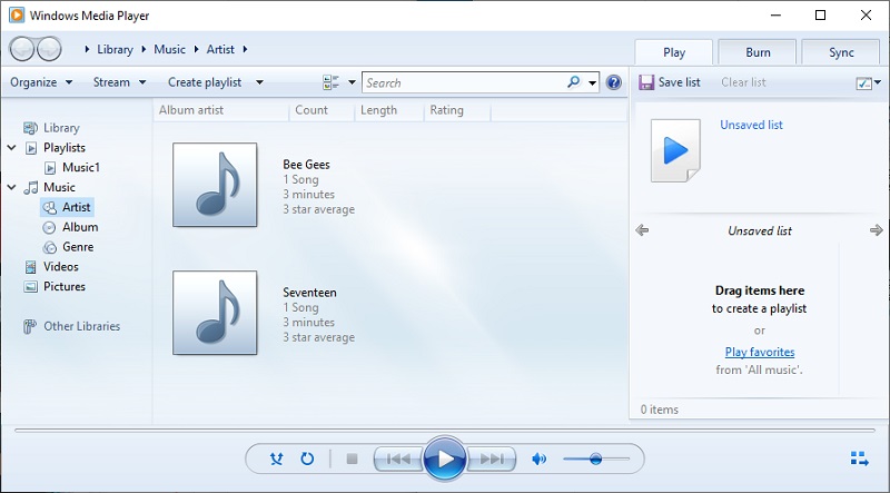merging mp3 files using windows built in media player