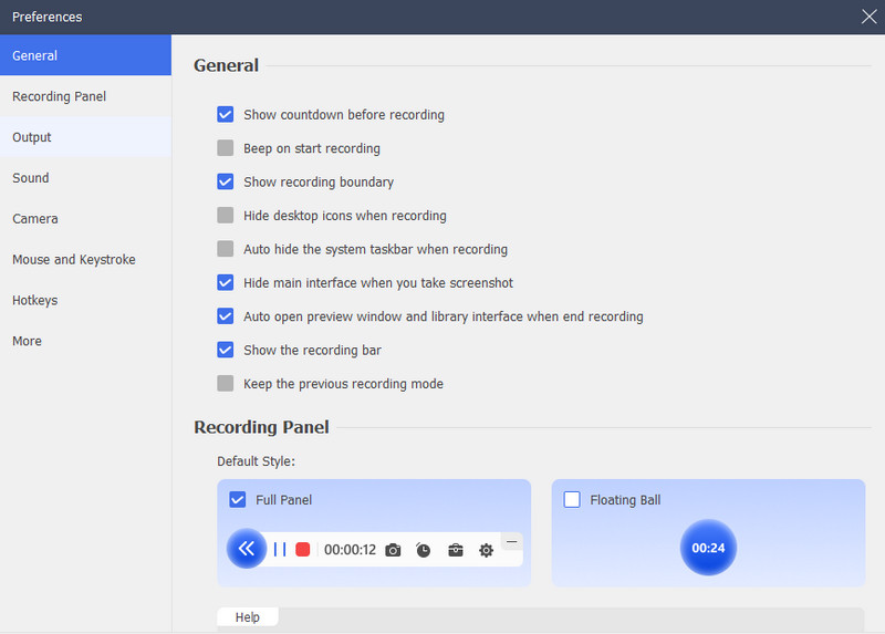 general settings