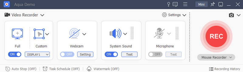 aqua demo interface
