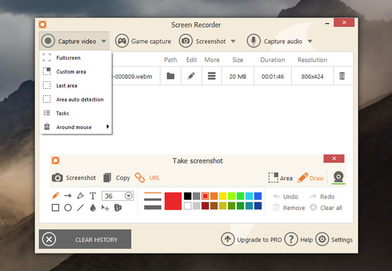 icecream screen recorder interface