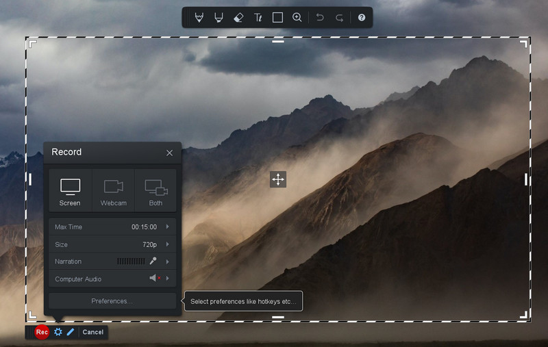 screencast o matic program interface