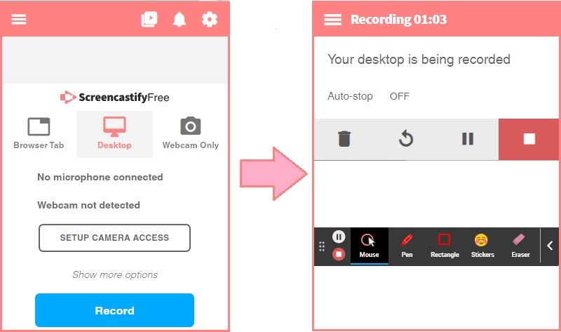 screencastify interface