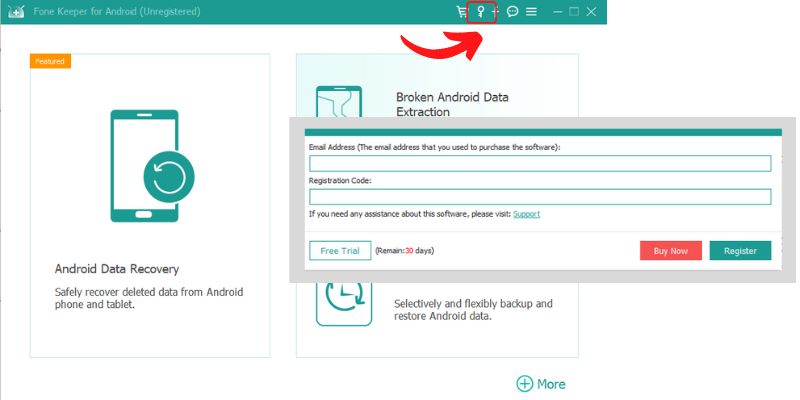 register to fone keeper android
