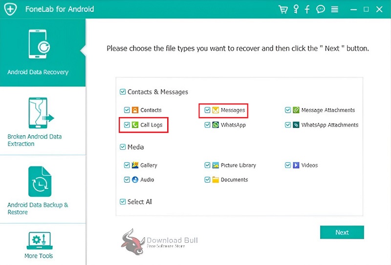 choose what type of data you want to retrieve
