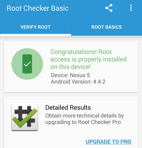 Checking successful rooting