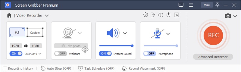 set the screen recording option