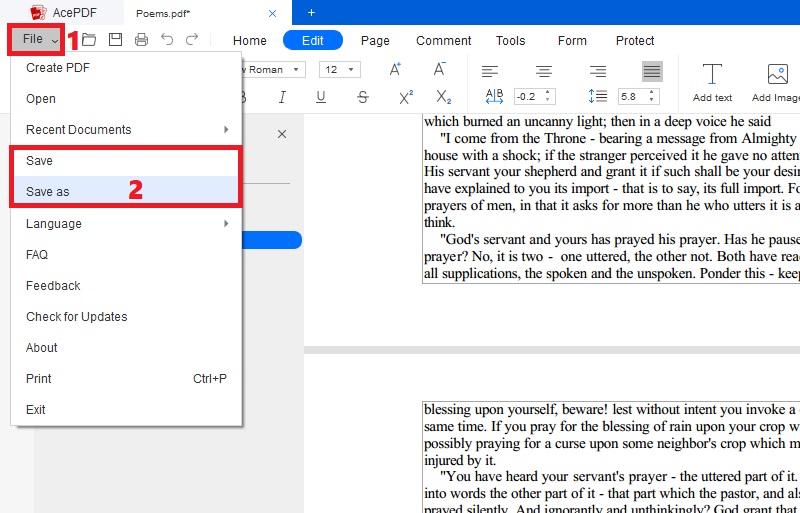 hit file button, select save option