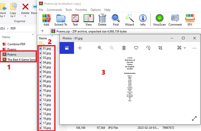 locate zip files, hit images, and view jpg files