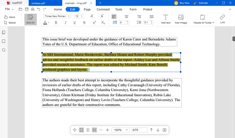 remove highlighted text in pdf