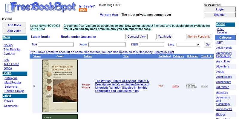 free book spot interface