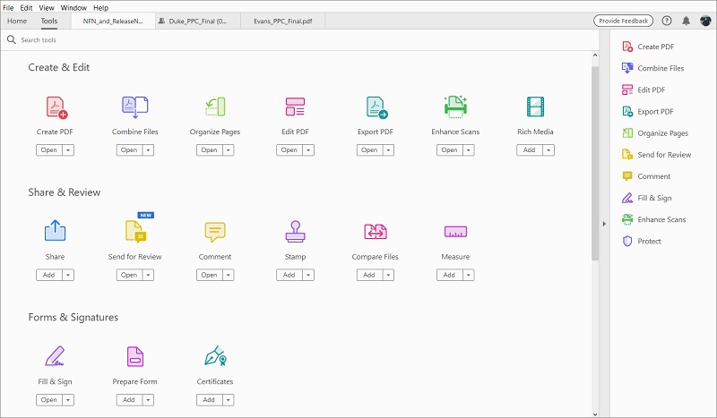 adobe acrobat pro interface