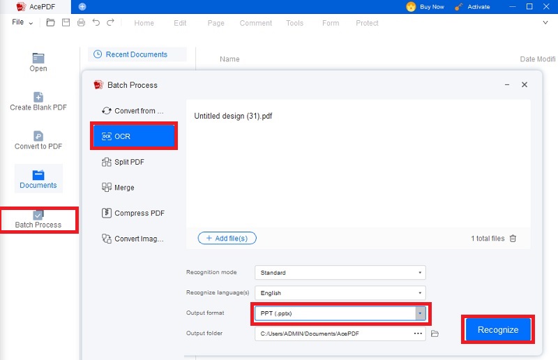 start the conversion process