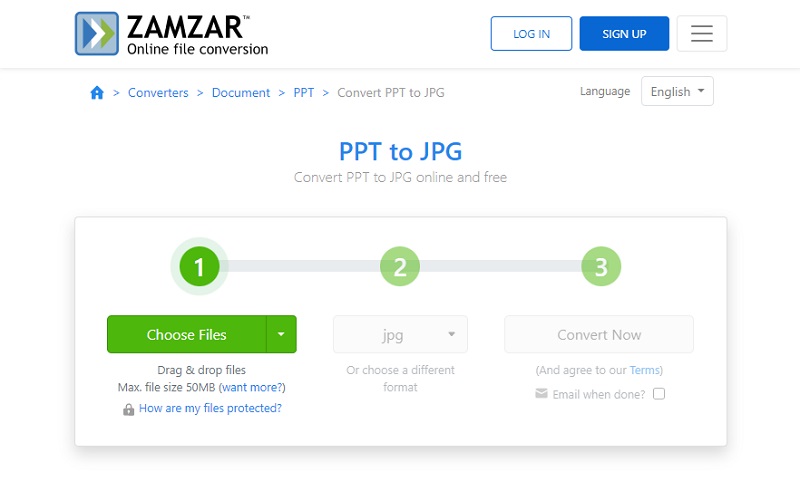 zamzar as image to ppt converter