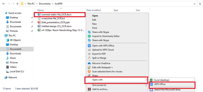open and review the converted file