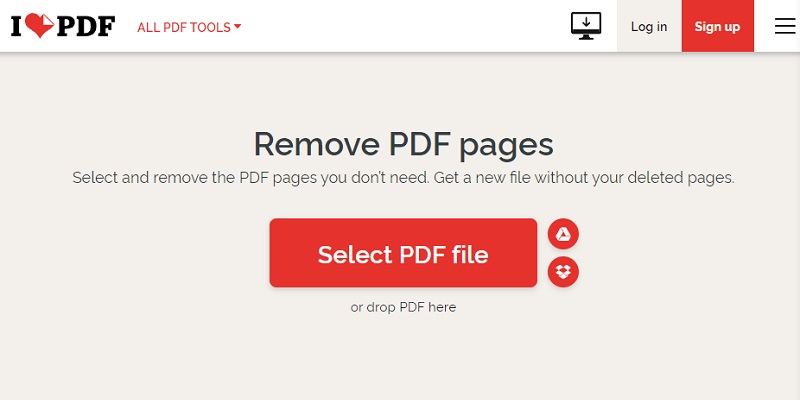 ilovepdf interface
