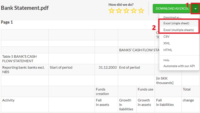 hit drop down icon, select format