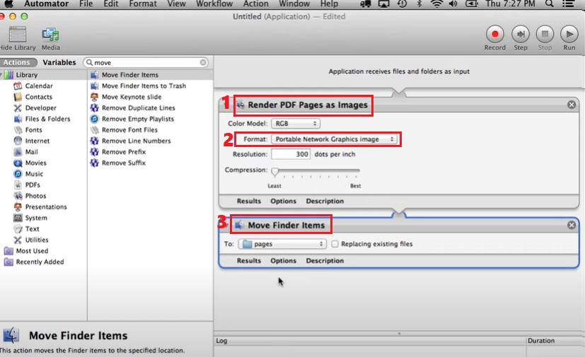 modify settings and select png format