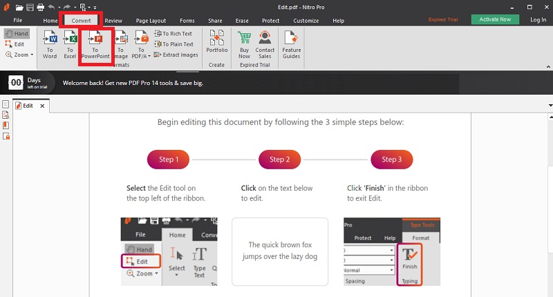 convert pdf to powerpoint using nitropdf