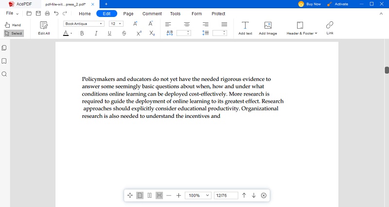 access the edit feature of the tool