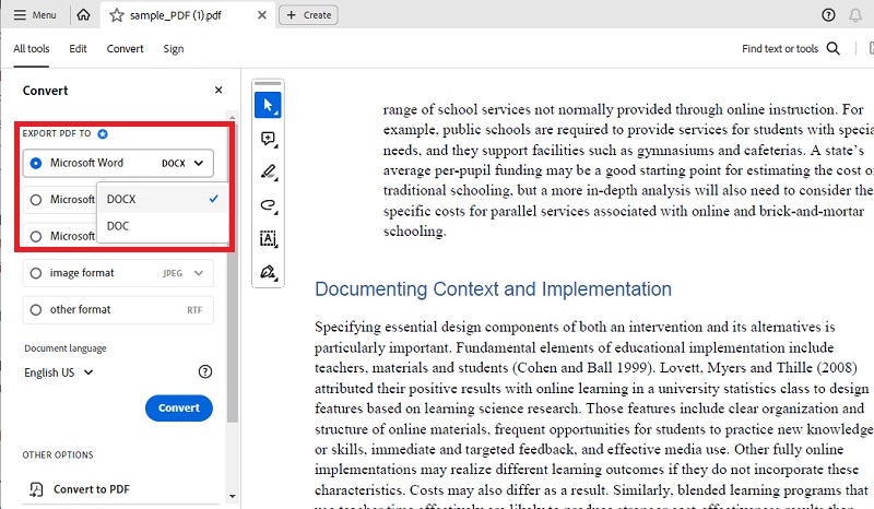 convert pdf to word mac using adobe acrobat
