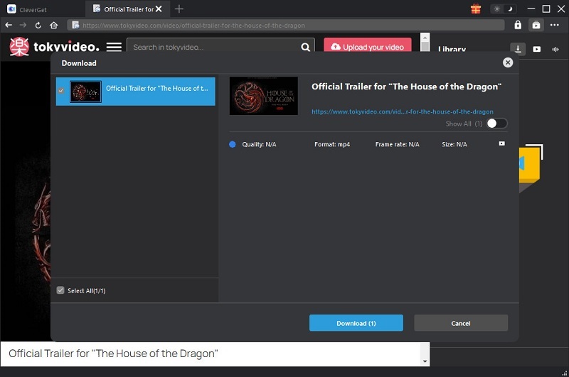 cleverget download tokyvideo