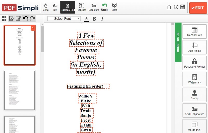 pdfsimpli interface