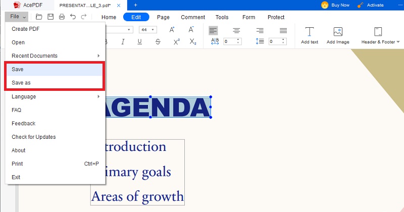 finalize and save your changes