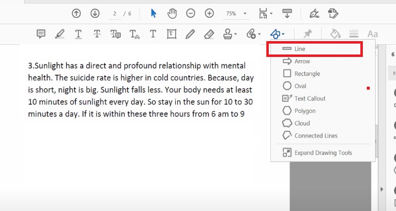 start to draw line on pdf 