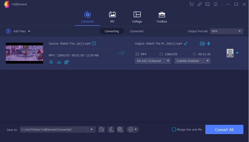 add the mp4 file to the tool