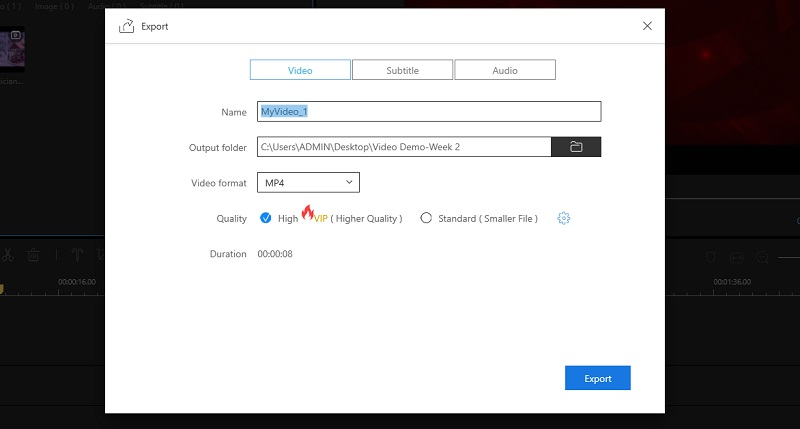 export edited flv